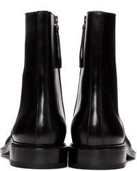 schwarze Lederstiefel von Jil Sander