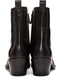 schwarze Lederstiefel von Haider Ackermann