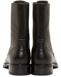 schwarze Lederstiefel von Pierre Balmain