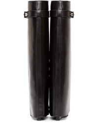 schwarze Lederstiefel von Givenchy