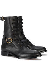 schwarze Lederstiefel von Chloé