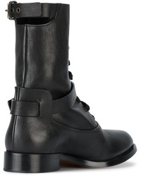 schwarze Lederstiefel von Chloé