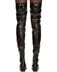 schwarze Lederstiefel von Valentino