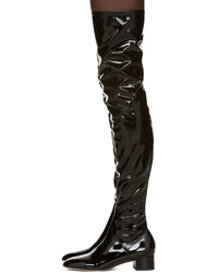 schwarze Lederstiefel von Valentino