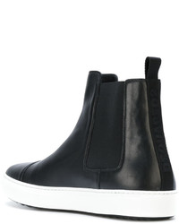 schwarze Lederstiefel von DSQUARED2