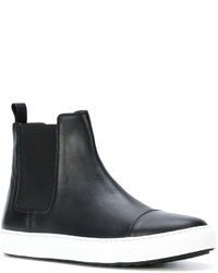 schwarze Lederstiefel von DSQUARED2