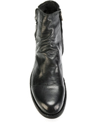 schwarze Lederstiefel von Officine Creative