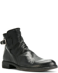 schwarze Lederstiefel von Officine Creative