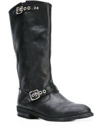 schwarze Lederstiefel von Golden Goose Deluxe Brand