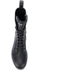 schwarze Lederstiefel von Giuseppe Zanotti Design