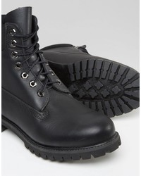 schwarze Lederstiefel von Timberland