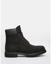 schwarze Lederstiefel von Timberland