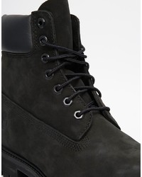 schwarze Lederstiefel von Timberland