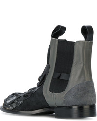 schwarze Lederstiefel von Comme des Garcons