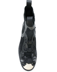 schwarze Lederstiefel von Comme des Garcons