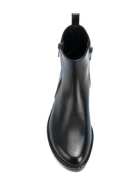 schwarze Lederstiefel von Ann Demeulemeester