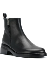 schwarze Lederstiefel von Ann Demeulemeester