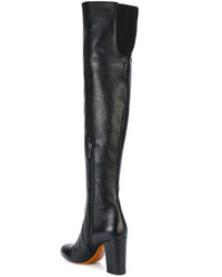 schwarze Lederstiefel von Santoni