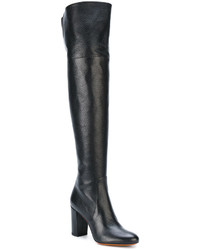 schwarze Lederstiefel von Santoni