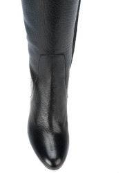 schwarze Lederstiefel von Santoni