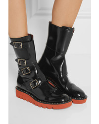 schwarze Lederstiefel von Stella McCartney