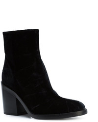 schwarze Lederstiefel von Ann Demeulemeester