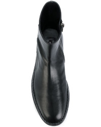 schwarze Lederstiefel von Ann Demeulemeester