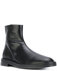 schwarze Lederstiefel von Ann Demeulemeester