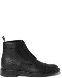 schwarze Lederstiefel von Brioni