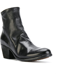 schwarze Lederstiefel von Officine Creative