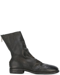 schwarze Lederstiefel von Guidi