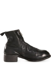 schwarze Lederstiefel von Guidi