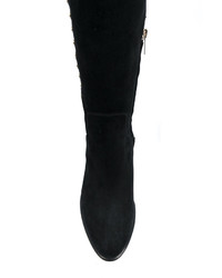 schwarze Lederstiefel von Jimmy Choo