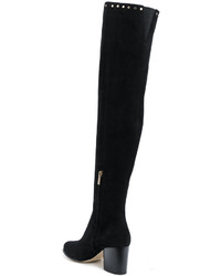 schwarze Lederstiefel von Jimmy Choo