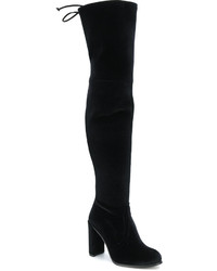 schwarze Lederstiefel von Stuart Weitzman