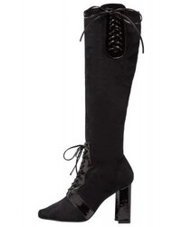 schwarze Lederstiefel von Jeffrey Campbell