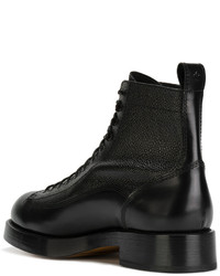 schwarze Lederstiefel von DSQUARED2