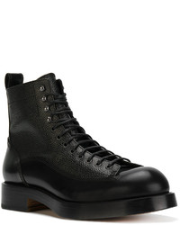 schwarze Lederstiefel von DSQUARED2