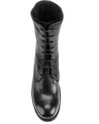 schwarze Lederstiefel von Officine Creative