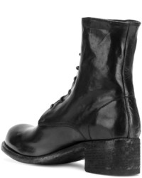 schwarze Lederstiefel von Officine Creative