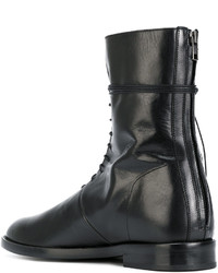 schwarze Lederstiefel von Ann Demeulemeester