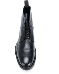 schwarze Lederstiefel von Paul Smith