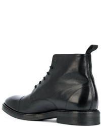 schwarze Lederstiefel von Paul Smith