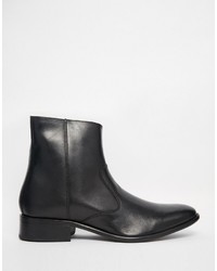 schwarze Lederstiefel von Base London