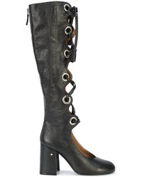 schwarze Lederstiefel von Laurence Dacade