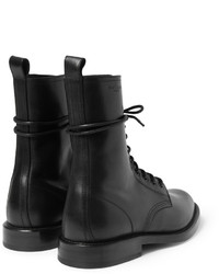 schwarze Lederstiefel von Saint Laurent