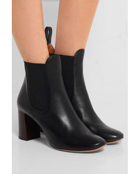 schwarze Lederstiefel von Chloé