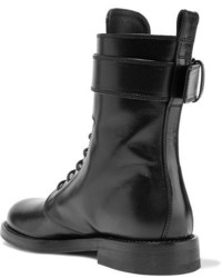 schwarze Lederstiefel von Ann Demeulemeester