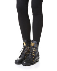 schwarze Lederstiefel von Giuseppe Zanotti