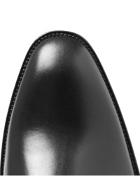 schwarze Lederstiefel von Saint Laurent